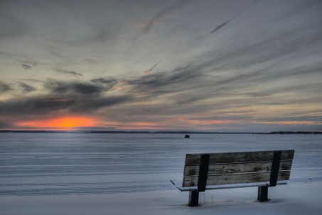 Bench Pigeon Lake, Alberta, Canada