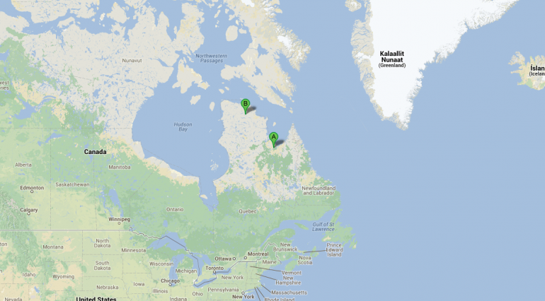 Carte de l'expédition Parc National des Pingualuit