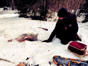 Pain grillé dans la neige