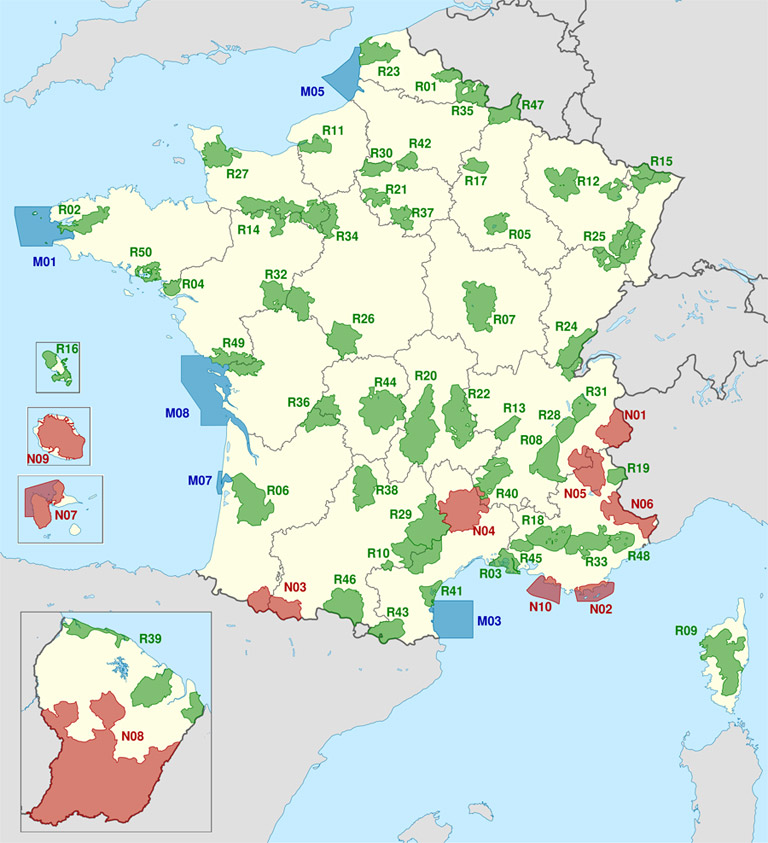 Camping sauvage: carte de France