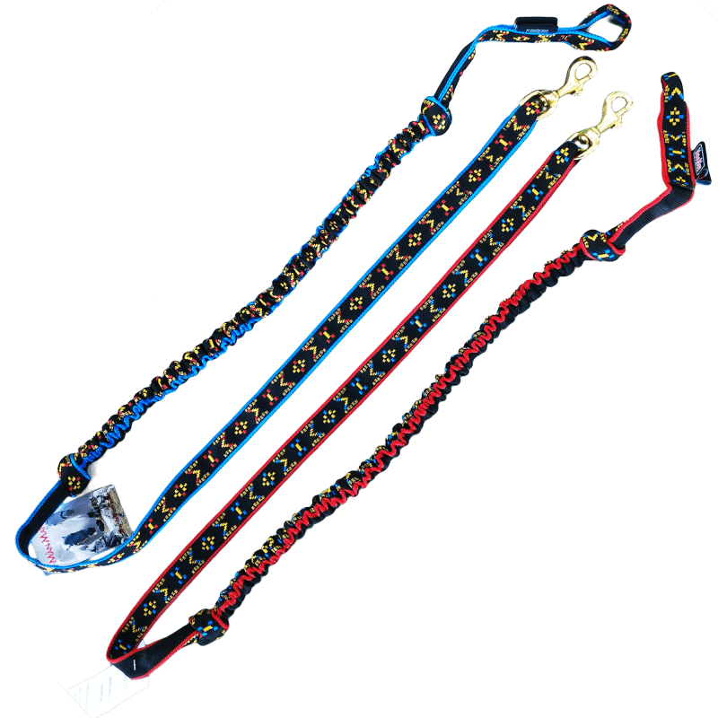 Ligne de trait manmat canicross canivtt mono chien rouge bleu noir