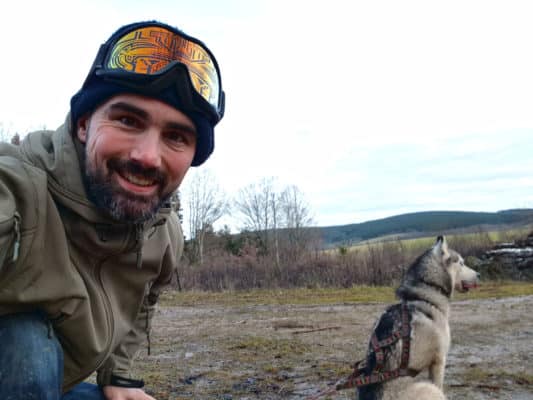 baptiste et hamaru ka en attelage canin