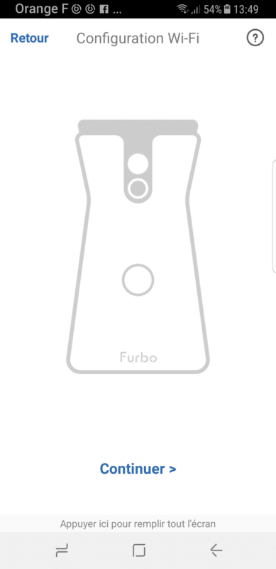 furbo dog camera configuration wifi application smartphone