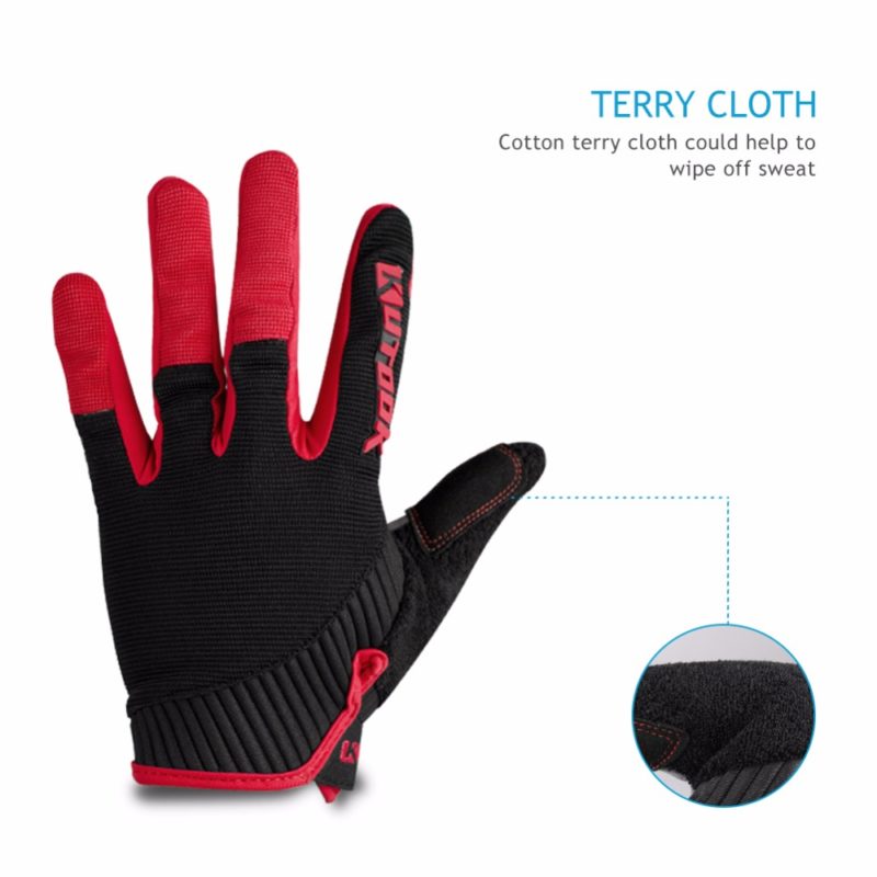 gants vtt canivtt long rouge éponge transpirant