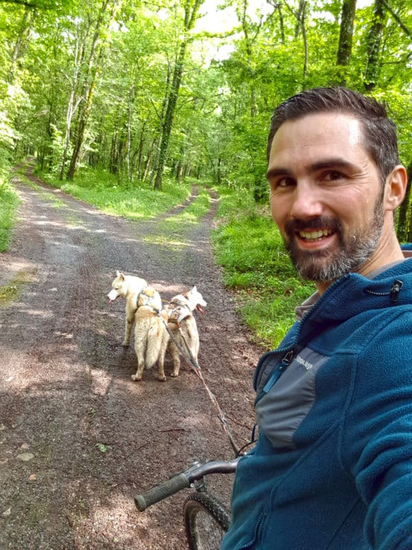 materiel canivtt - faire du velo avec deux chiens