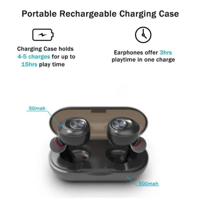 Écouteurs bluetooth sans fil recharge charge