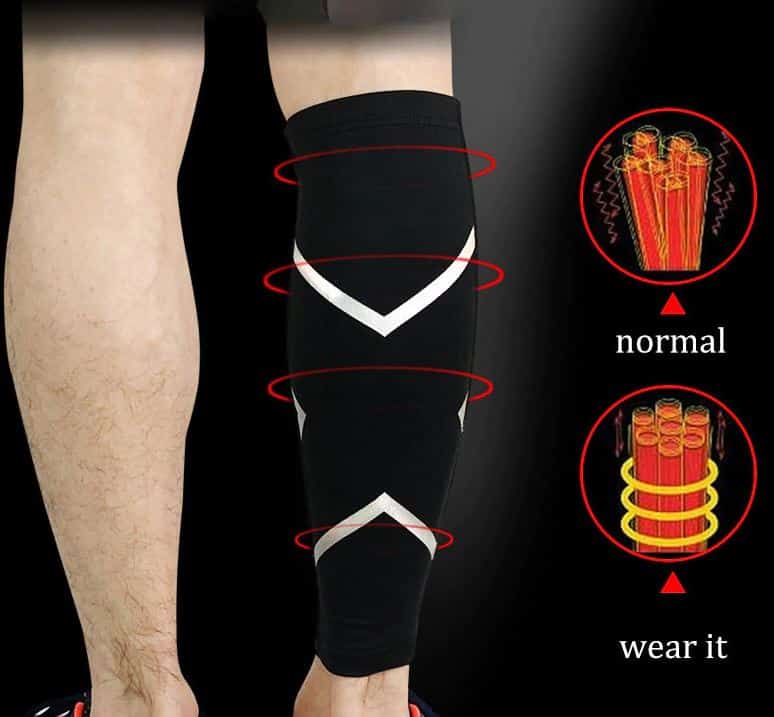 guetre compression reflectactive mollet maintien comprimer